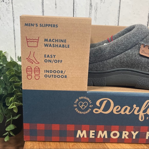 Dearfoams Men's Wool Blend Indoor/Outdoor Slippers - Picture 4 of 9